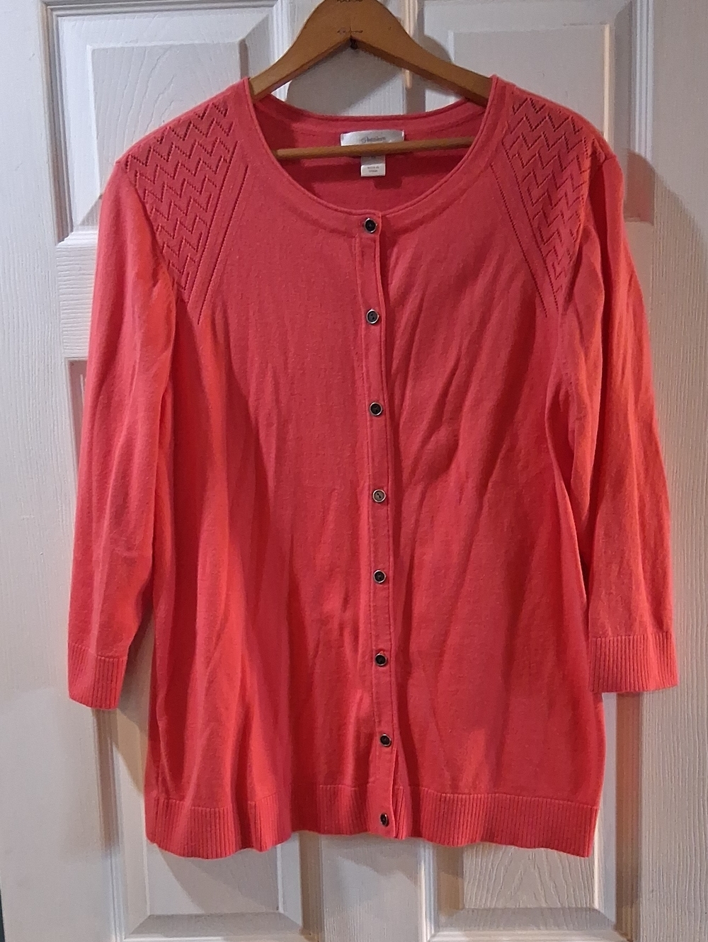 CJ Banks Coral Button-Front Cardigan